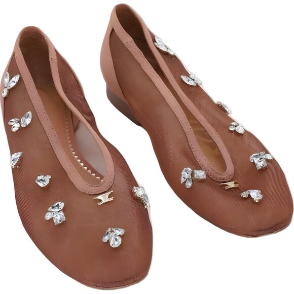 Circus NY Tina Jewel Embellished Ballet Flats Cinnamon Sugar US 8.5M EU 39 - Picture 1 of 6
